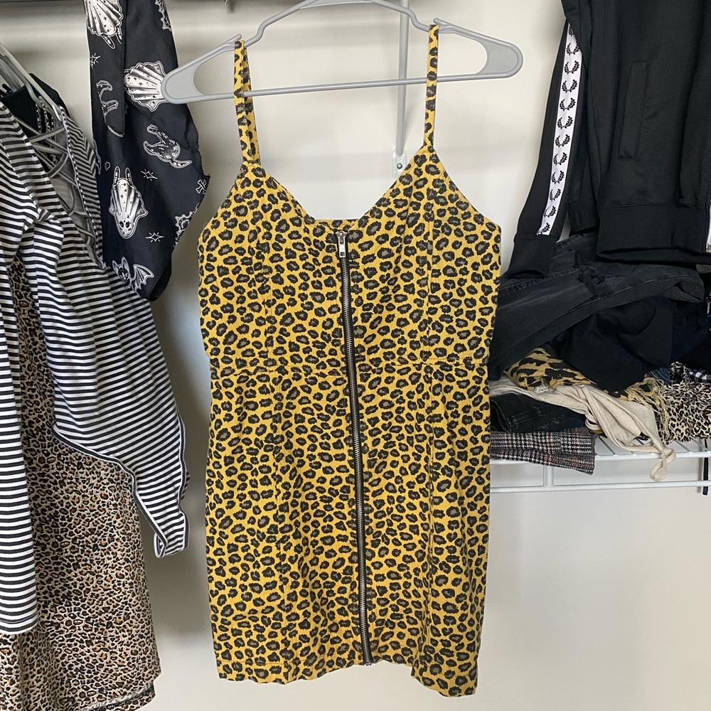 Nasty Gal leopard denim dress